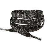 NEYSTORE 120 cm Yassı Simli Ayakkabı Bağcığı, Parlak Convers, Spor Ayakkabı Bağcığı. 1 Çift (Gümüş Simli Siyah)