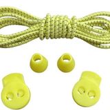 NEYSTORE 2 ÇİFT- Çizgilİ Sarı, Yuvarlak Yapılı, Akıllı, Kilitle, Tak-Bırak Bağcık, Elastik Bot, Spor Ayakkabı Bağcığı, 100 Cm