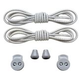 NEYSTORE Yuvarlak, Akıllı, Kilitle, Tak-Bırak Bağcık, Yeni Nesil, Bağlamaya Gerek Olmayan Bot, Spor, Klasik Ayakkabı Bağcığı,Elastik 100 cm,1 Çift (Gri) (Çizgisiz Gri)