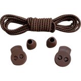 Neystore Yuvarlak, Akıllı, Kilitle, Tak-Bırak, Elastik Bot, Spor Ayakkabı Bağcığı, 100 Cm, 1 Çift - Kahve