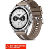 Nezih Case Amazfit Pace / Gtr 2 / Gtr 2e / Gtr 3 / Gtr 3 Pro / Gtr 47MM Uyumlu Dikişli Lansman Kordon 22MM - Kahverengi