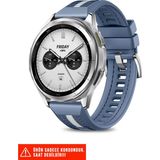 Nezih Case Amazfit Pace / Gtr 2 / Gtr 2e / Gtr 3 / Gtr 3 Pro / Gtr 47MM Uyumlu Dikişli Lansman Kordon 22MM - Koyu Mavi