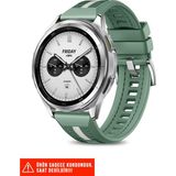 Nezih Case Amazfit Pace / Gtr 2 / Gtr 2e / Gtr 3 / Gtr 3 Pro / Gtr 47MM Uyumlu Dikişli Lansman Kordon 22MM - Yeşil