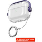 Nezih Case Apple Airpods 3. Nesil Pro Uyumlu Standlı Yüzüklü Şeffaf Kılıf - Mor