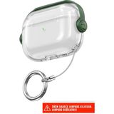 Nezih Case Apple Airpods 3. Nesil Pro Uyumlu Standlı Yüzüklü Şeffaf Kılıf - Yeşil