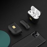 Nezih Case Apple Airpods 3. Nesil Uyumlu Dikişli Deri Görünüm Silikon Kılıf - Siyah