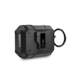 Nezih Case Apple Airpods Pro 3 Uyumlu Karbonfiber Dokulu Darbe Emici Airbag Korumalı Tpu Zırh Kılıf - Siyah