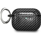 Nezih Case Apple Airpods Pro 3 Uyumlu Karbonfiber Dokulu Darbelere Karşı Korumalı Askı Aparatlı Silikon Kılıf - Siyah