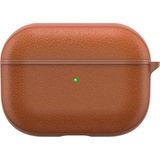 Nezih Case Apple Airpods Pro Uyumlu Leather Design Darbe Önleyici Orijinal Deri Kılıf - Kahverengi