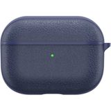 Nezih Case Apple Airpods Pro Uyumlu Leather Design Darbe Önleyici Orijinal Deri Kılıf - Lacivert