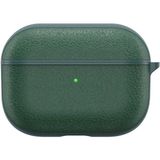 Nezih Case Apple Airpods Pro Uyumlu Leather Design Darbe Önleyici Orijinal Deri Kılıf - Yeşil