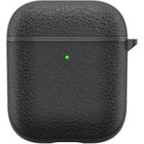 Nezih Case Apple Airpods Uyumlu Leather Design Darbe Önleyici Orijinal Deri Kılıf - Siyah