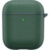 Nezih Case Apple Airpods Uyumlu Leather Design Darbe Önleyici Orijinal Deri Kılıf - Yeşil