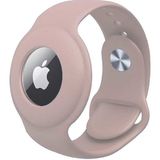 Nezih Case Apple Airtag Uyumlu Kordon Silikon Koruyucu Açık Pembe