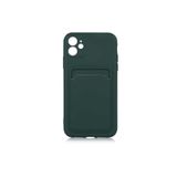 Nezih Case Apple iPhone 12 Uyumlu Kadife Cüzdan Kılıf, Koyu Yeşil