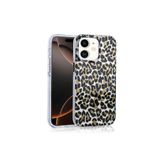 Nezih Case Apple iPhone 12 Uyumlu Magsafe Şarj Özellikli Leopar Desenli Kapak Kılıf, Siyah Kahverengi