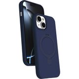 Nezih Case Apple iPhone 14 Plus / 15 Plus Uyumlu Içi Kadife Stand Olabilen Halka Yüzüklü Kılıf - Lacivert