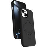 Nezih Case Apple iPhone 14 Plus / 15 Plus Uyumlu Içi Kadife Stand Olabilen Halka Yüzüklü Kılıf - Siyah