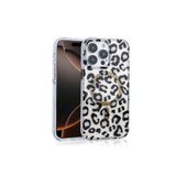 Nezih Case Apple iPhone 14 Pro Max Uyumlu Magsafe Şarj Özellikli Leopar Desenli Kapak Kılıf, Siyah