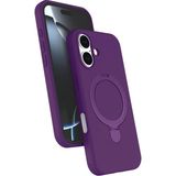 Nezih Case Apple iPhone 16 Plus Uyumlu Içi Kadife Stand Olabilen Halka Yüzüklü Kılıf - Mor