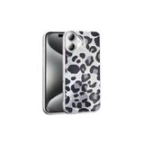 Nezih Case Apple iPhone 16 Plus Uyumlu Leopar Desenli Koruyucu Kapak Kılıf, Gri