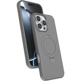 Nezih Case Apple iPhone 16 Pro Max Uyumlu Içi Kadife Stand Olabilen Halka Yüzüklü Kılıf - Gri
