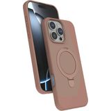 Nezih Case Apple iPhone 16 Pro Max Uyumlu Içi Kadife Stand Olabilen Halka Yüzüklü Kılıf - Kahverengi