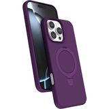 Nezih Case Apple iPhone 16 Pro Max Uyumlu Içi Kadife Stand Olabilen Halka Yüzüklü Kılıf - Mor