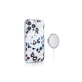 Nezih Case Apple iPhone 16 Pro Max Uyumlu Magsafe Şarj Özellikli Leopar Desenli Kapak Kılıf, Beyaz