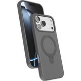 Nezih Case Apple iPhone 17 Pro Uyumlu Içi Kadife Stand Olabilen Halka Yüzüklü Kılıf - Gri