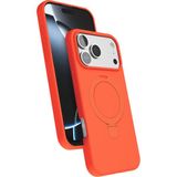 Nezih Case Apple iPhone 17 Pro Uyumlu Içi Kadife Stand Olabilen Halka Yüzüklü Kılıf - Turuncu
