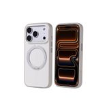 Nezih Case Apple iPhone 17 Pro Uyumlu Mat Yüzeyli Magsafe Sarj Destekli Stand Yüzüklü Kılıf, Gri