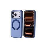 Nezih Case Apple iPhone 17 Pro Uyumlu Mat Yüzeyli Magsafe Sarj Destekli Stand Yüzüklü Kılıf, Mavi
