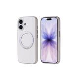 Nezih Case Apple iPhone 17 Uyumlu Mat Yüzeyli Magsafe Sarj Destekli Stand Yüzüklü Kılıf, Gri