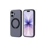 Nezih Case Apple iPhone 17 Uyumlu Mat Yüzeyli Magsafe Sarj Destekli Stand Yüzüklü Kılıf, Siyah
