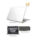 Nezih Case Apple M4 Pro/Max MacBook Pro 16 Inch A3186 A3403 ile Uyumlu Simli Şeffaf Kılıf, Siyah Klavye Kılıfı, Ekran Filmi Seti
