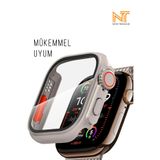 Nezih Case Apple Watch 10. Nesil 46mm ile Uyumlu ULTRA Dönüştürücü Kasa Ekran Koruyucu, Gri
