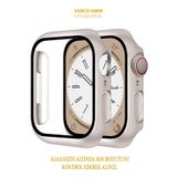 Nezih Case Apple Watch Seri 2 3 4 5 6 Se 44mm Kasa Ve Ekran Koruyucu 360 Tam Koruma Sert Kasa Starlight