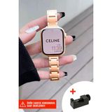 Nezih Case Apple Watch Seri 2/3/4/5/6/7/8/9/se 38MM 40MM 41MM ve Seri 10/11 42MM Uyumlu Ince Metal Kordon - Rose - 3- Apple Watch Seri 2/3/4/5/6/7/8/9/se 38mm 40mm 41mm ve Seri 10/11 42mm