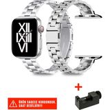 Nezih Case Apple Watch Seri 2/3/4/5/6/7/8/9/se 38MM 40MM 41MM ve Seri 10/11 42MM Uyumlu Ince Metal Kordon - Silver - 4- Apple Watch Seri 2/3/4/5/6/7/8/9/se 38mm 40mm 41mm ve Seri 10/11 42mm