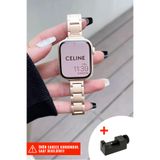 Nezih Case Apple Watch Seri 2/3/4/5/6/7/8/9/se 38mm 40mm 41mm ve Seri 10/11 42mm Uyumlu İnce Metal Kordon
