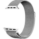 Nezih Case Apple Watch Seri 7/8/9 41MM Uyumlu Hasır Örgü Metal Kordon - Gümüş