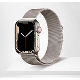 Nezih Case Apple Watch Seri 7/8/9 41MM Uyumlu Starlight Hasır Örgü Metal Kordon Starligt - Renkli