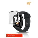Nezih Case Apple Watch Serisi 10 42mm ile Uyumlu Sert PC Kasa Metal Kaplama Çerçeveli Ekran Koruyucu, Şeffaf