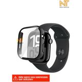 Nezih Case Apple Watch Serisi 10 46MM / Seri 11 46MM Uyumlu Sert Pc Kasa ve Ekran Koruyucu - Black