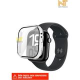 Nezih Case Apple Watch Serisi 10 46MM / Seri 11 46MM Uyumlu Sert Pc Kasa ve Ekran Koruyucu - Crystal Clear