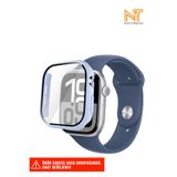 Nezih Case Apple Watch Serisi 10 ile Uyumlu 46mm Sert PC Kasa ve Ekran Koruyucu, Buz Mavisi