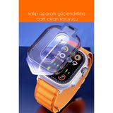 Nezih Case Apple Watch Ultra/Ultra 2 Uyumlu Cam Ekran Koruyucu, Kolay Uygulama Aparatlı, Parmak İzi Bırakmayan, Şeffaf