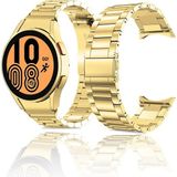 Nezih Case Galaxy Watch 4 5 6 7 Fe 40 44MM Classic 42 43 46 47MM Uyumlu Watch 5 Pro 45MM Metal Kordon - Gold