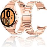 Nezih Case Galaxy Watch 4 5 6 7 Fe 40 44MM Classic 42 43 46 47MM Uyumlu Watch 5 Pro 45MM Metal Kordon - Rose